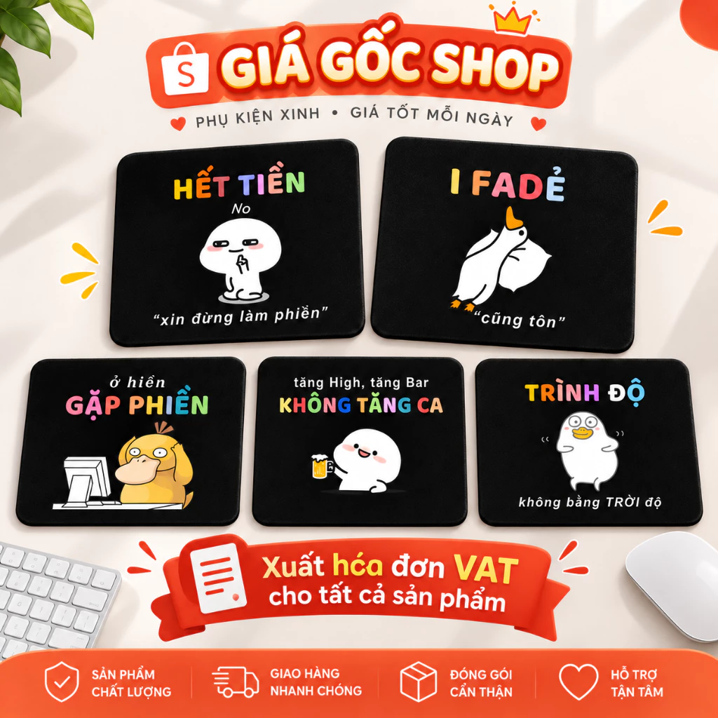 Lót Chuột Meme Hài Hước – Pad Chuột Dễ Thương, Chống Trượt, Bề Mặt Mịn, Làm Việc Học Tập Văn Phòng