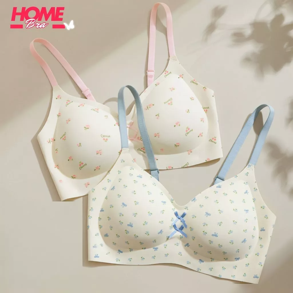 Áo ngực nữ không gọng đúc su mút mỏng 1Cm 3D ôm ngực, Áo lót nữ họa tiết cute dễ thương Hombra A967