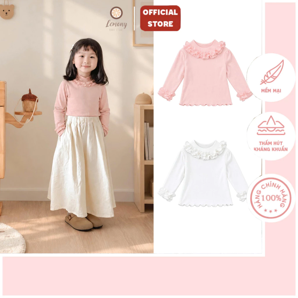 Áo Dài Tay Giữ Nhiệt Cho Bé Cao Cấp – Áo Thu Đông Mềm Mịn, Thiết Kế Basic, Xinh Xắn Cho Bé Từ 9 Tháng Đến 4 Tuổi