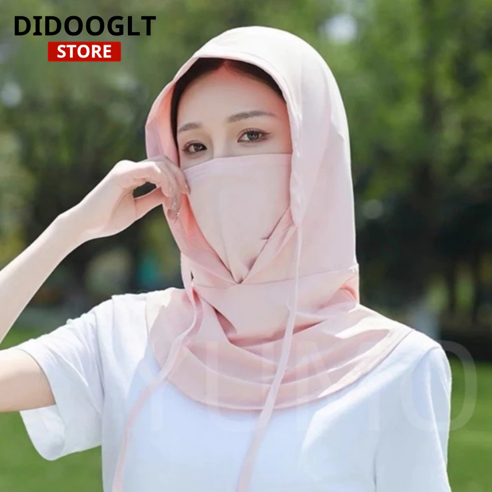 Mũ trùm đầu kèm khẩu trang didooglt Mũ nón chống nắng chống tia UV thoáng khí