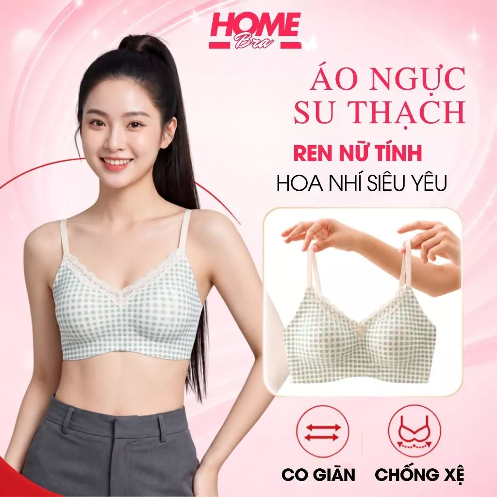 Áo ngực nữ su đúc cao cấp đệm mút 3D nâng đỡ tạo quả gợi cảm sexy viền ren sang trọng xinh xắn A1846