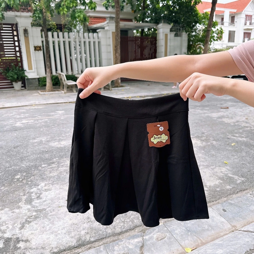 Chân Váy Xếp Ly Xòe Dáng Ngắn 40cm Khoá kéo 40-55kg Cho Nữ