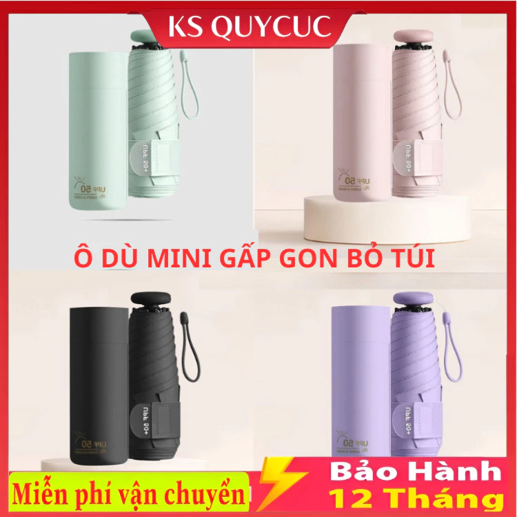 Ô gấp mini bỏ túi mới - chống nắng và gió, có chứng nhận chống tia UV SPF50+, tay cầm phẳng, nhẹ và tiện lợi