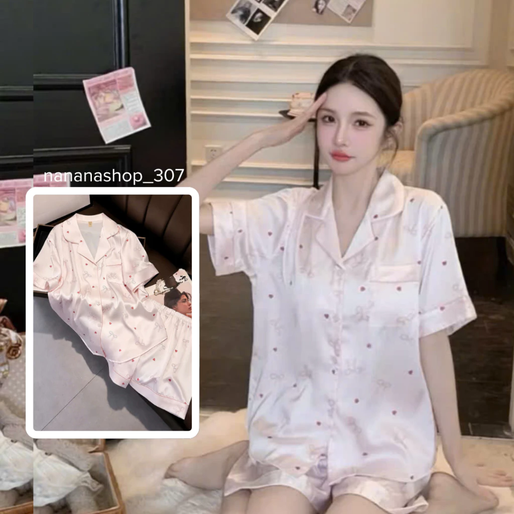 [CAO CẤP] Set đồ nữ lụa mát, đồ bộ nữ mặc nhà cộc đùi tay ngắn quần ngắn pijama đẹp dễ thương