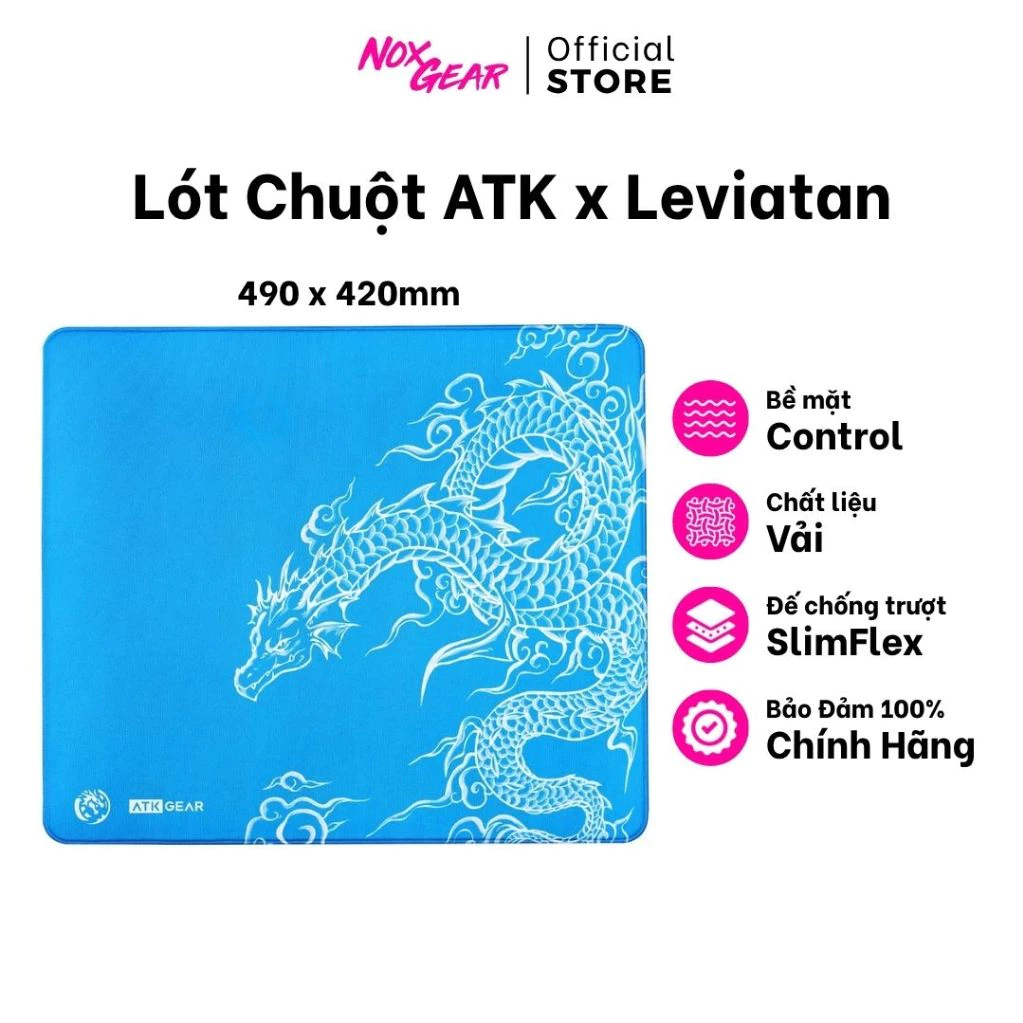 Lót Chuột Gaming ATK X Leviatan Esport | Bề Mặt Control | Đế SlimFlex Chống Trượt
