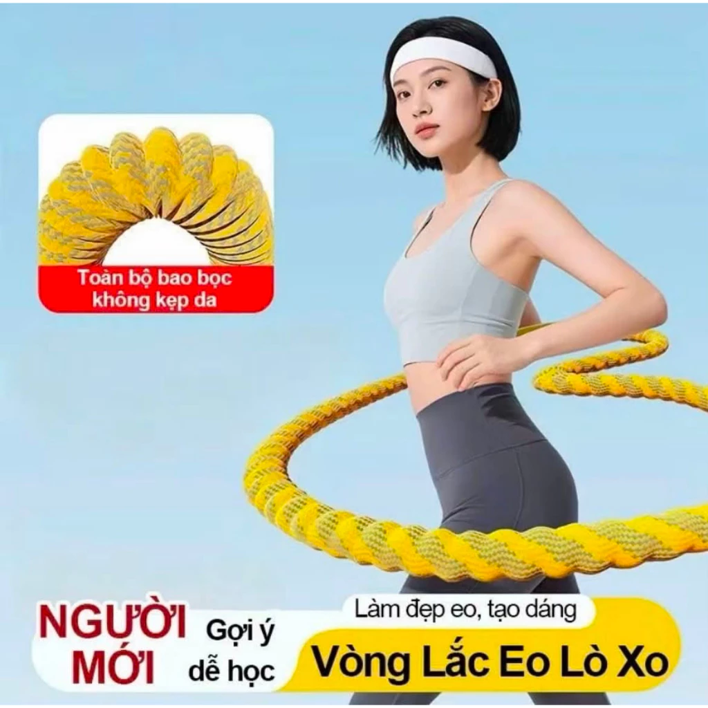 (3KG) Vòng Lắc Eo Lò Xo Bọc Vải Mềm Tập Thể Dục, Tập Gym, Tập Yoga Tại Nhà