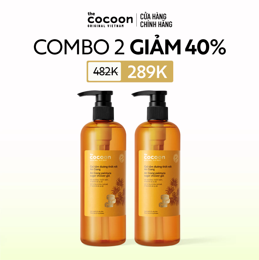 [MUA 2 GIẢM 41%] COMBO 02 Gel tắm đường thốt nốt An Giang Cocoon 500ml