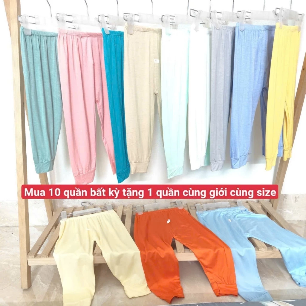 [A189 - Mềm Mát, Siêu Rẻ] Combo 5 Quần Dài Thun Lạnh Trơn Không Họa Tiết Cho Bé Trai Bé Gái