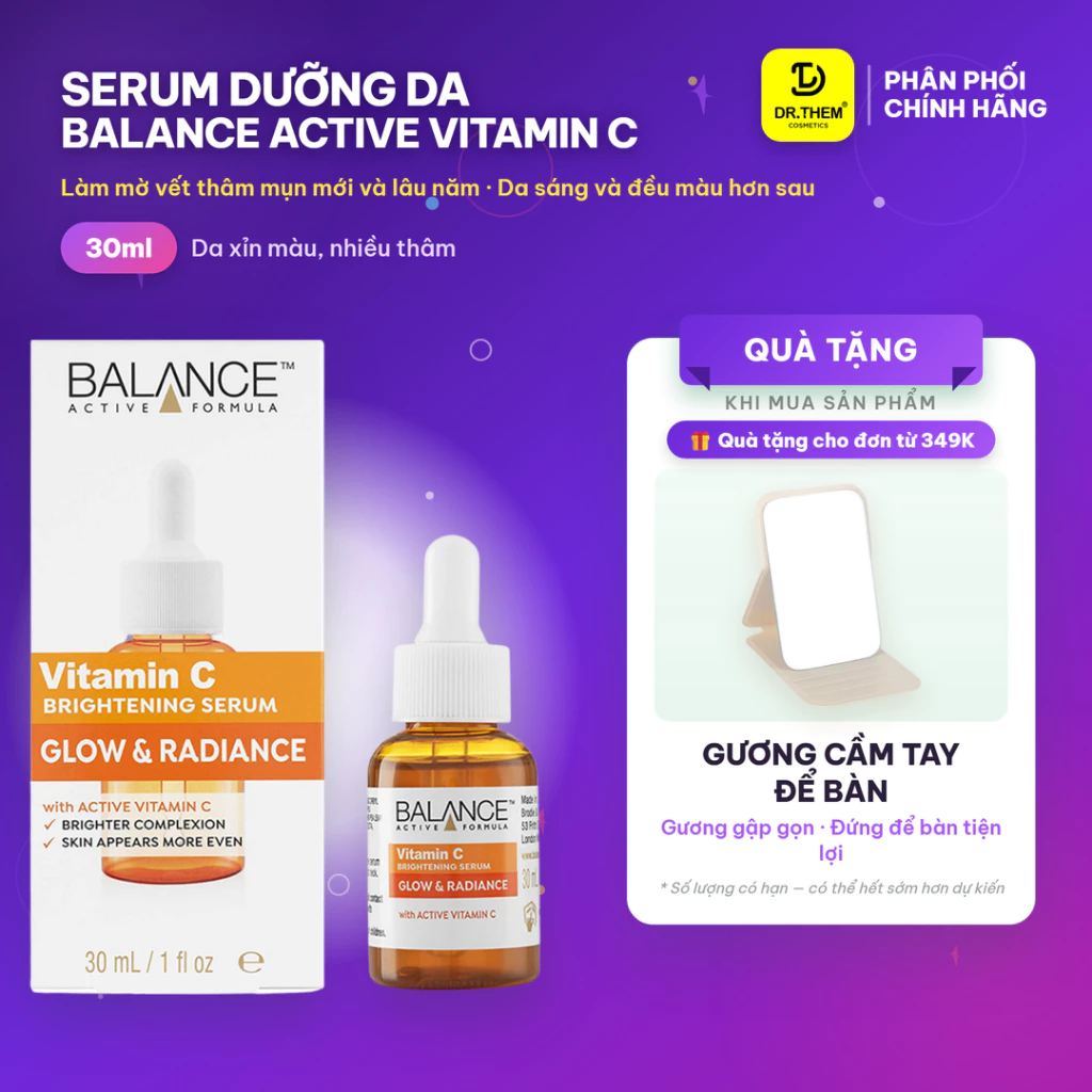 Serum Sáng Da, Mờ Thâm Balance Active Formula Vitamin C Brightening 30ml / 60ml- Dr Thêm