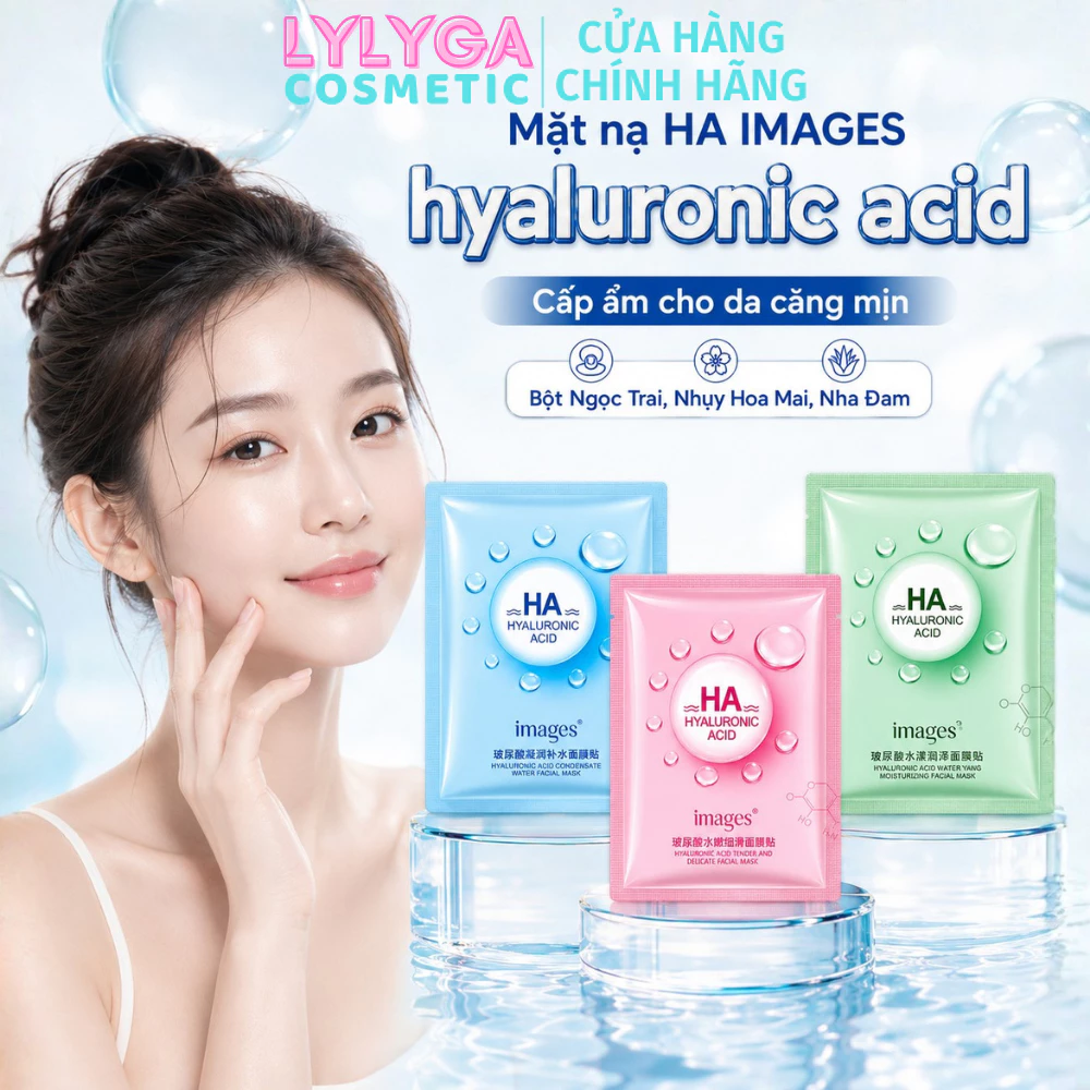 Mặt nạ HA IMAGES hyaluronic acid facial mask Dưỡng ẩm cấp nước phục hồi nâng tone da Nội Địa Trung MN11