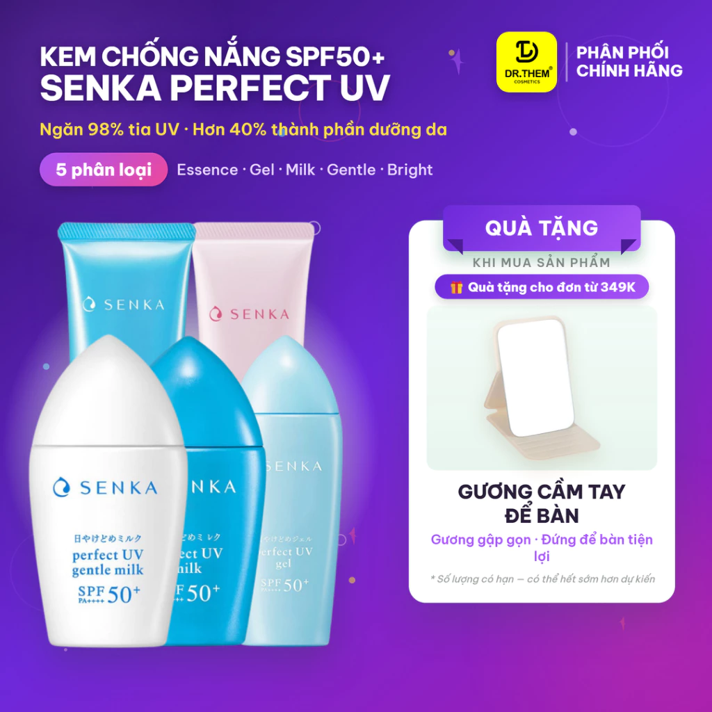 Kem Chống Nắng Senka Perfect UV (Milk / Gel / Essence / Gentle Milk) 40ml-50ml-80ml
