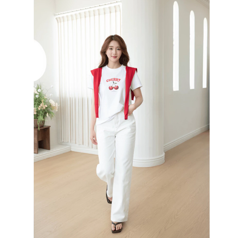 Quần Jeans Nữ Ống Rộng REDE Cạp Cao Trắng Kem, Chất Mềm Mịn Tôn Dáng Hàn Quốc Trendy 100-102cm BL-00