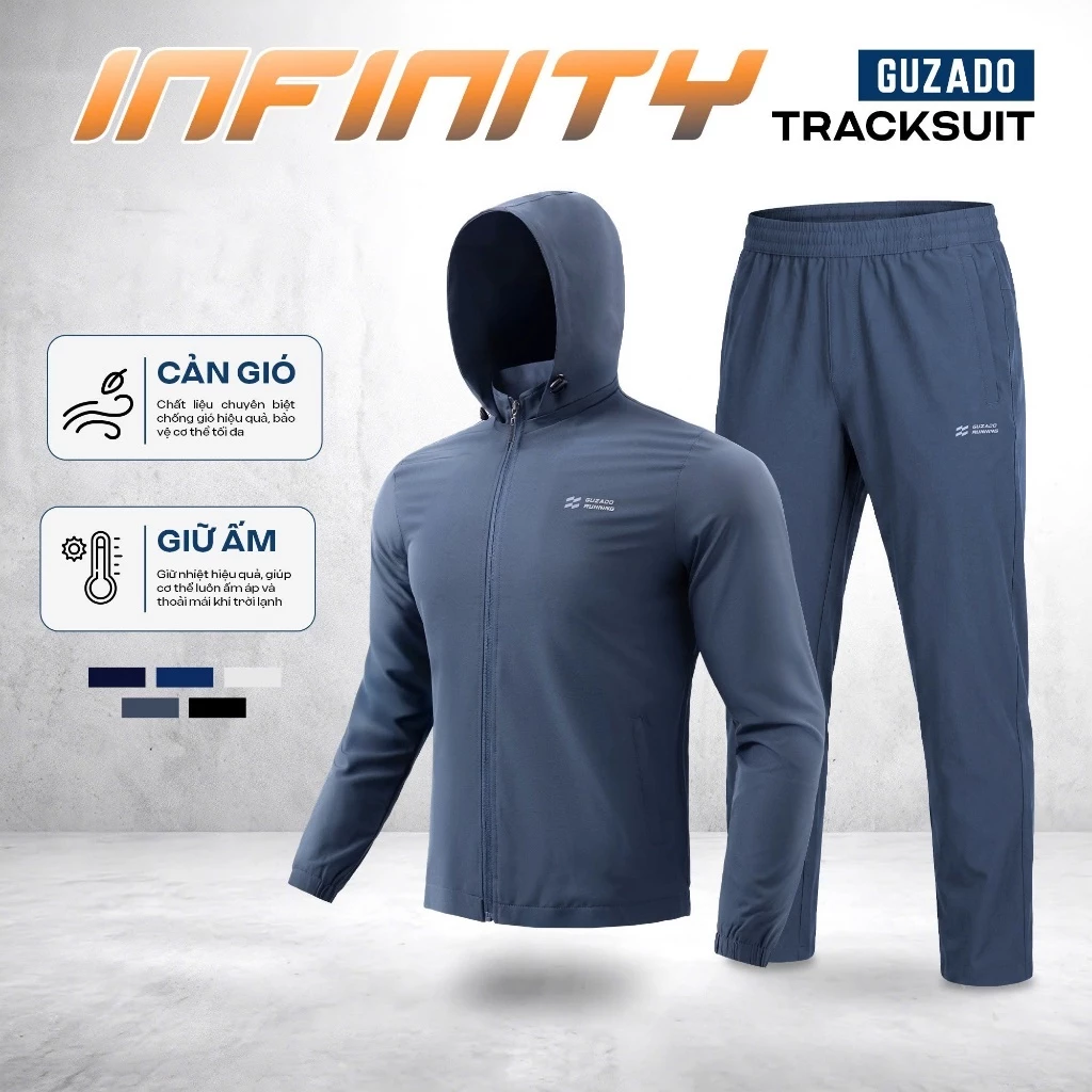 Bộ Thu Đông Nam GUZADO Vải Gió Thể Thao Mềm Nhẹ, Cản gió Cản Bụi, Phong Cách Smart Casual GCBG26W001