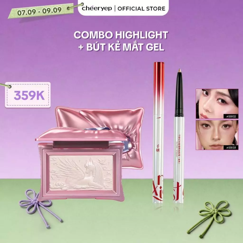 Cheeryep Combo Bắt Sáng Cao Cấp Bút Kẻ Mắt Đầu Nhỏ Kẻ Nét Chính Xác Lì Lâu Không Trôi Màu Phù Hợp Mọi Phong Cách