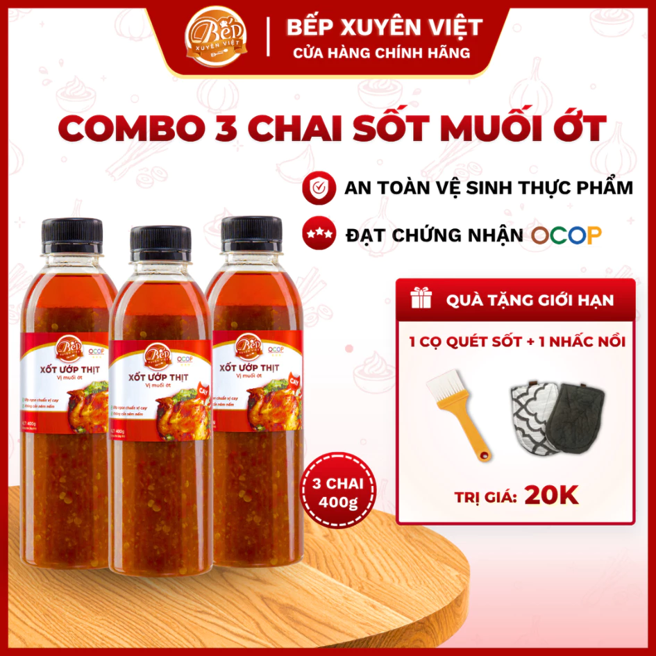 [BÁN CHẠY] Combo sốt ướp Muối ớt đủ vị - dùng ướp, nướng 2-3kg hải sản, tôm, mực tiện lợi