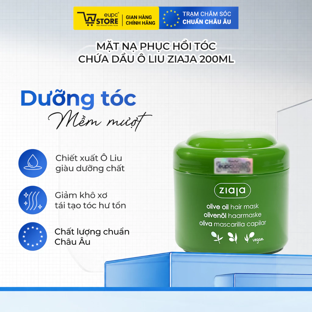 Mặt nạ phục hồi tóc Ziaja Olive Oil Hair Mask 200ml - Nuôi dưỡng, phục hồi tóc hư tổn