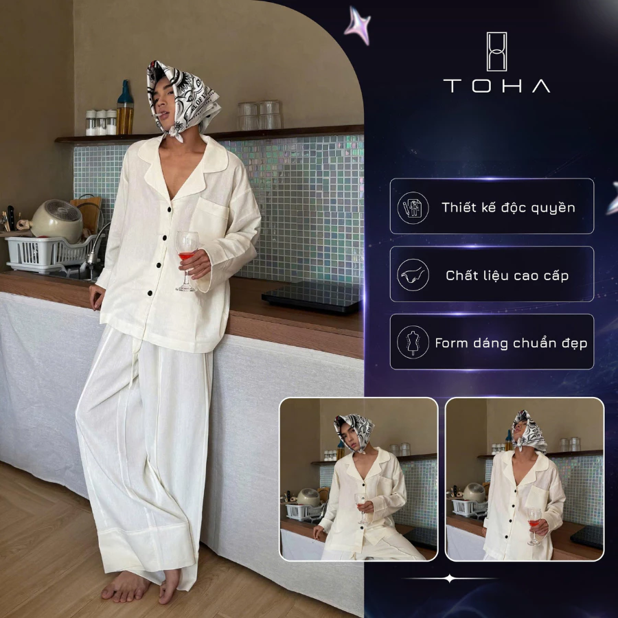 TOHA Homewear Bộ Đồ Unisex Linen Tự Nhiên Cao Cấp Mặc Nhà, Đi Chơi, Du Lịch - GENTLE LINEN SET