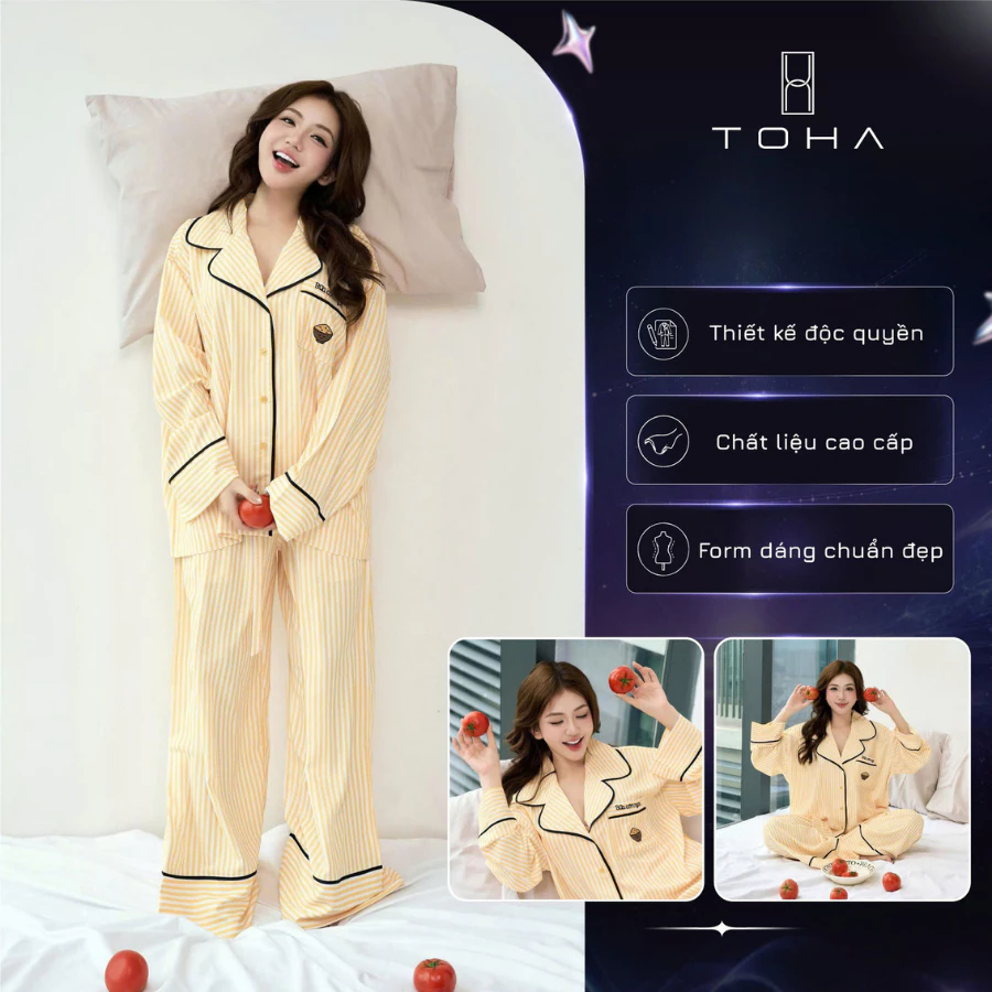 TOHA Homewear Bộ Đồ Ngủ Cao Cấp Mặc Nhà Thoáng Mát - Bữa Cơm Ngon