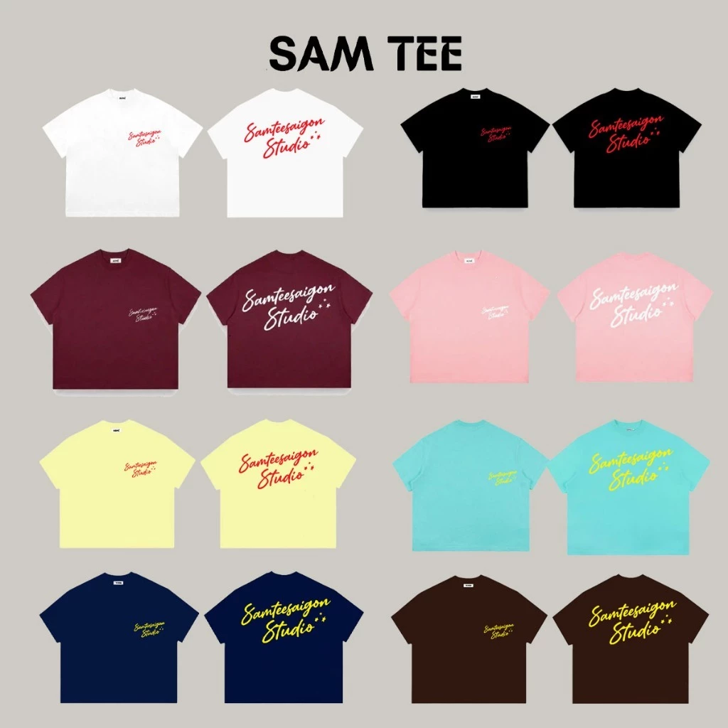 SAMTEE Áo Thun Boxy Cotton 250gsm Cổ Tròn Form Rộng "Samtee Saigon" Menswear  unisex