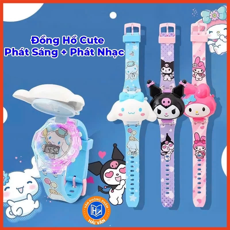 Đồng Hồ Đồ Chơi Trẻ Em Phát Nhạc Đèn Led 3D Hình Hoạt Hình Dễ Thương, Đồng Hồ Cho Bé Nhiều Màu Sắc Lựa Chọn