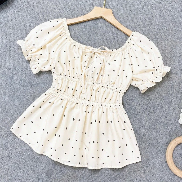 Áo bigsize nữ kiểu tay phồng cổ vuông  che khuyết điểm bắp tay  xinh xắn dễ phối đồ bánh bèo chuppy  55-95kg- A282/A364