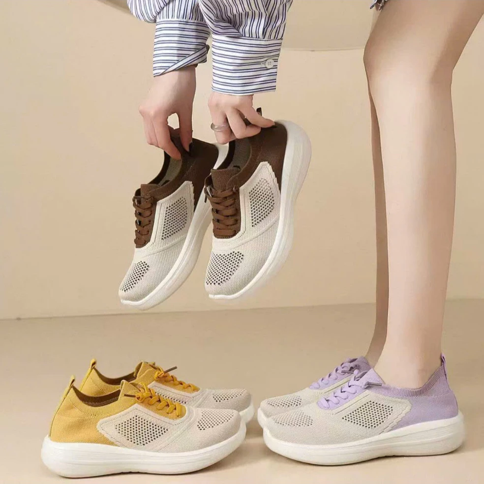 [LÙI 1 SIZE] Giày Thể Thao Nữ Đế Cao Êm Chân, Thiết Kế Phối Màu Thời Trang - Lù Store -247-8