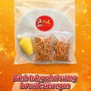 COMBO BÁNH TRÁNG PHƠI SƯƠNG 2 TÚI MUỐI TÉP +1 TÚI BƠ LỚN