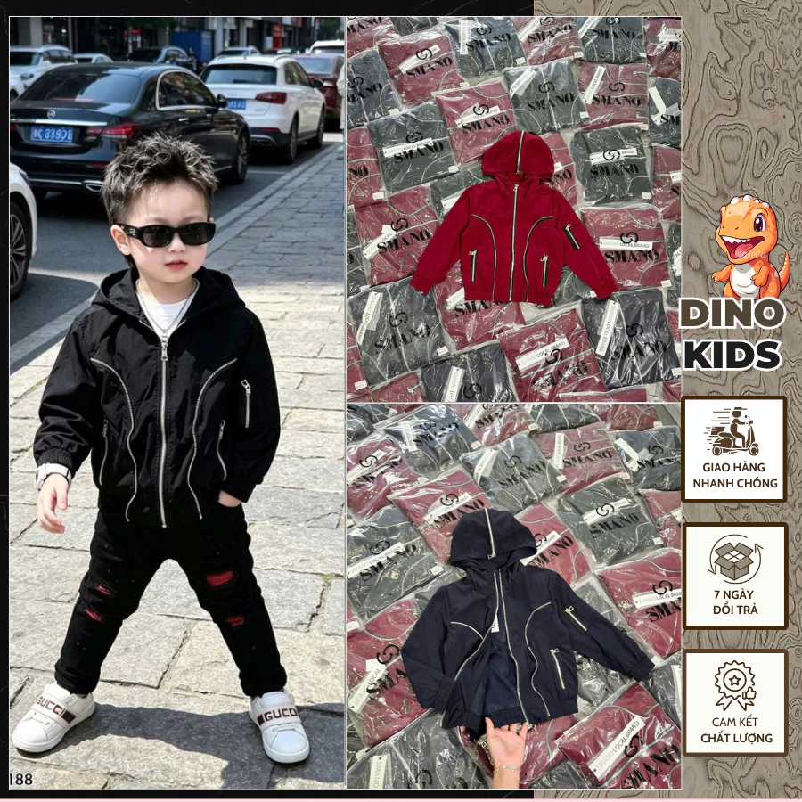 Áo Khoác Bé Trai Hoodie Zip Phối Khóa Cực Hot_ Áo Khoác Thu Đông Cho Bé Chất Nỉ Cao Cấp