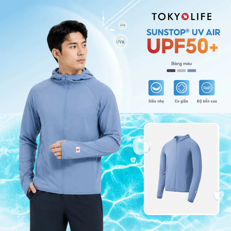 [LIVE] Áo Khoác Chống Nắng Chống Tia UV Nam Dòng Sunstop Air Mũ Liền 40000462 - TOKYOLIFE