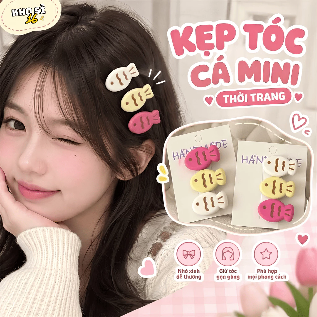 Kẹp Tóc Hình Cá Dễ Thương, Phụ Kiện Có Nhiều Màu Xinh Xắn, Dùng Mang Đi Chơi Hằng Ngày_khosi16