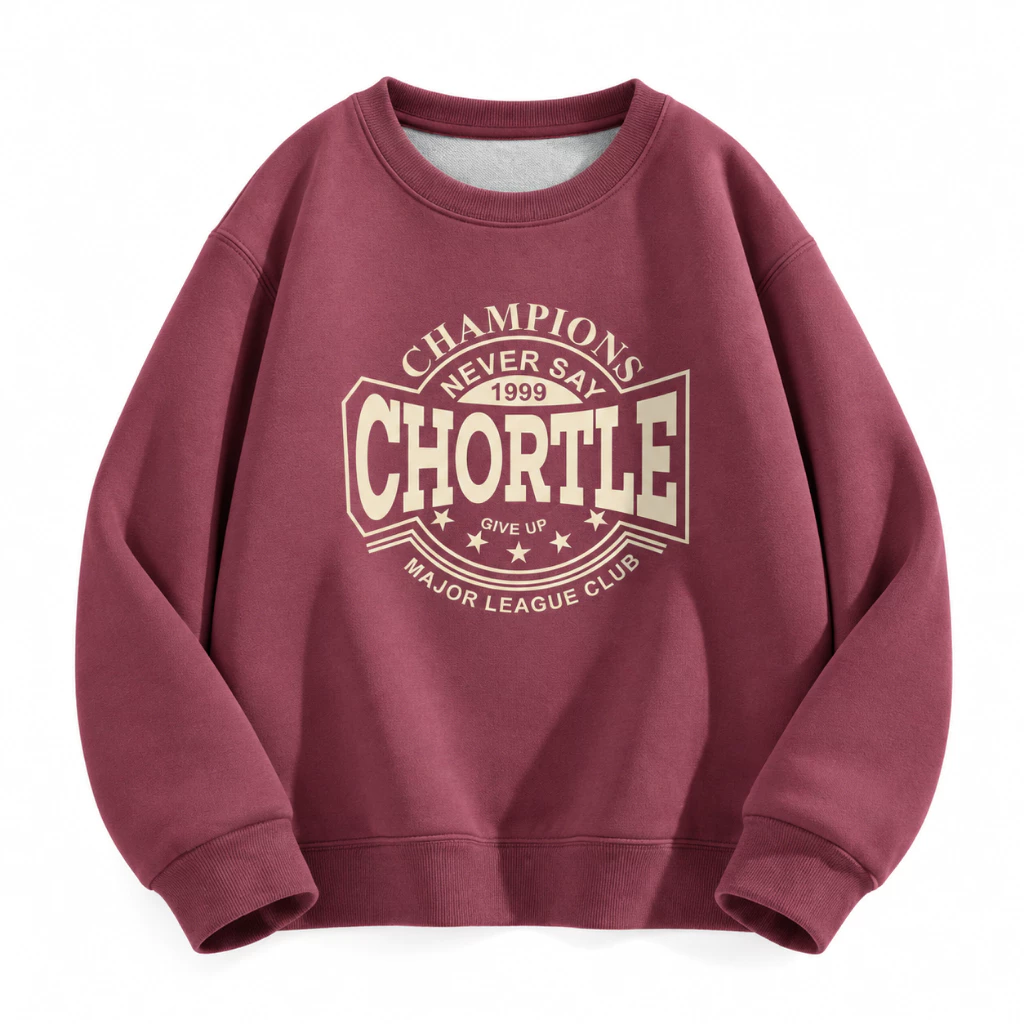 Áo Sweater Unisex In Họa Tiết CHORTLE Nỉ 2 Da Form Rộng Basic Streetwear Áo Nỉ Dài Tay Nam Nữ