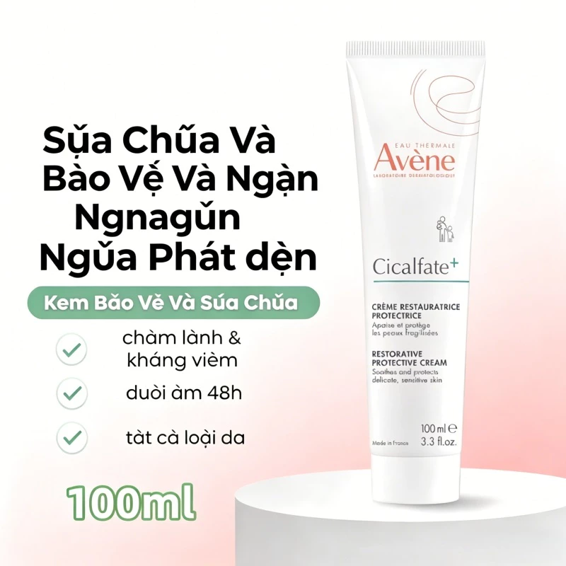 【Dung lượng lớn】phiên bản mới Kem dưỡng phục hồi Avene Cicalfate+ Repair Cream 100ml