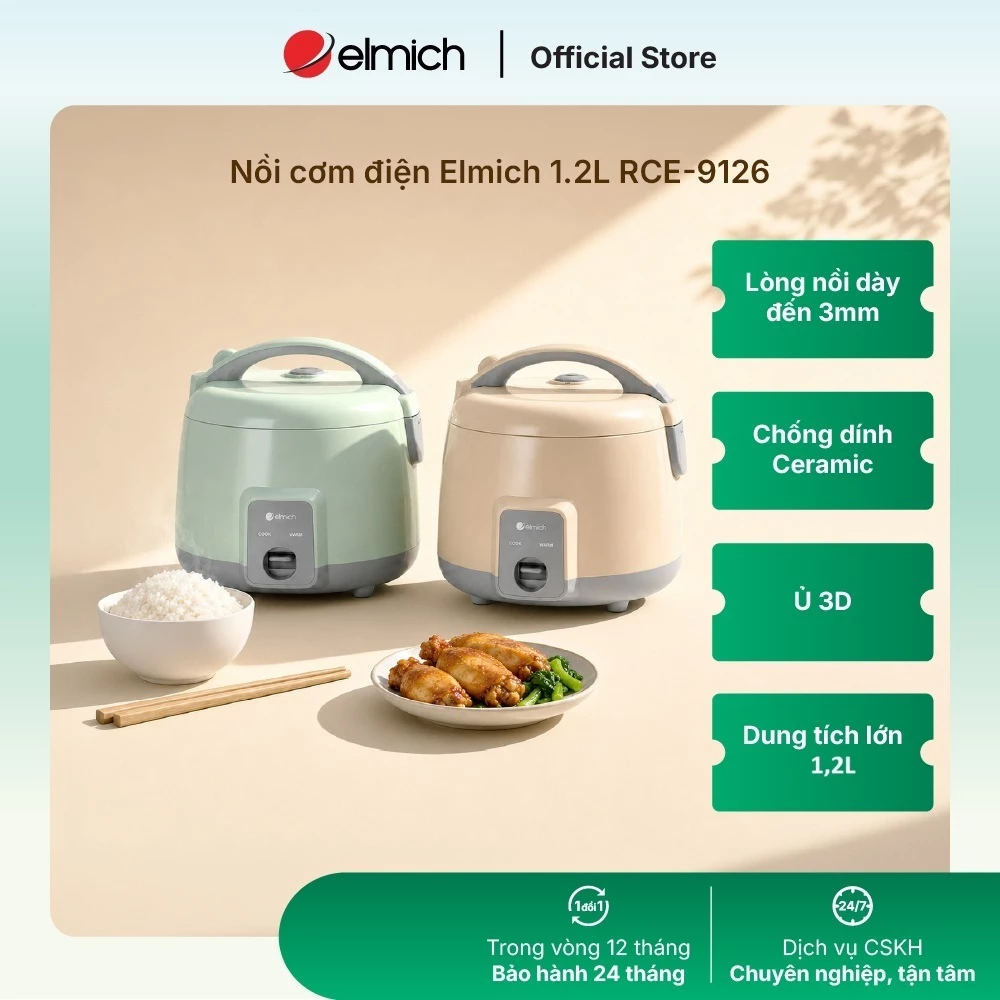 Nồi cơm điện Elmich 1.2L RCE-9126AW