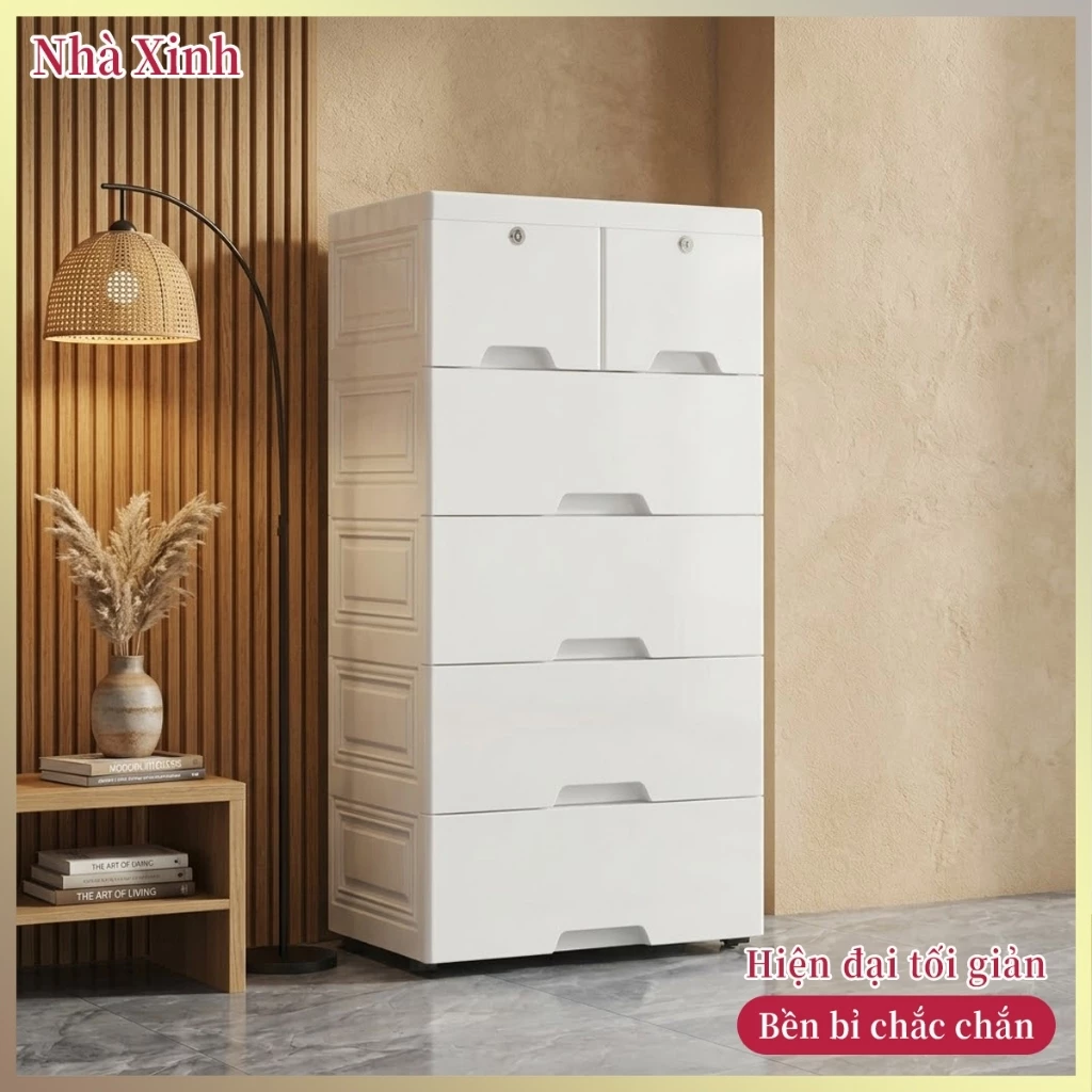 Tủ Nhựa Đựng Đồ Gia Đình Bản Rộng 50CM Đa Tầng Dung Tích Lớn Nhựa PP Chịu Lực Cao Cấp Tiện Lợi Chính Hãng 2026