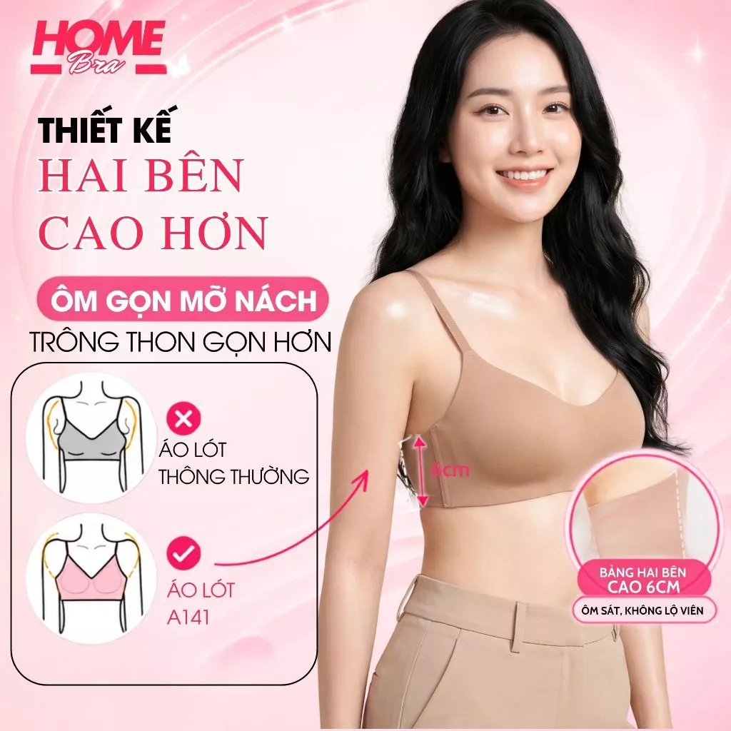 (Loại 1) Áo ngực nữ đúc su không gọng mút mỏng ôm ngực, Áo lót không lộ viền cao cấp mềm mịn  A141