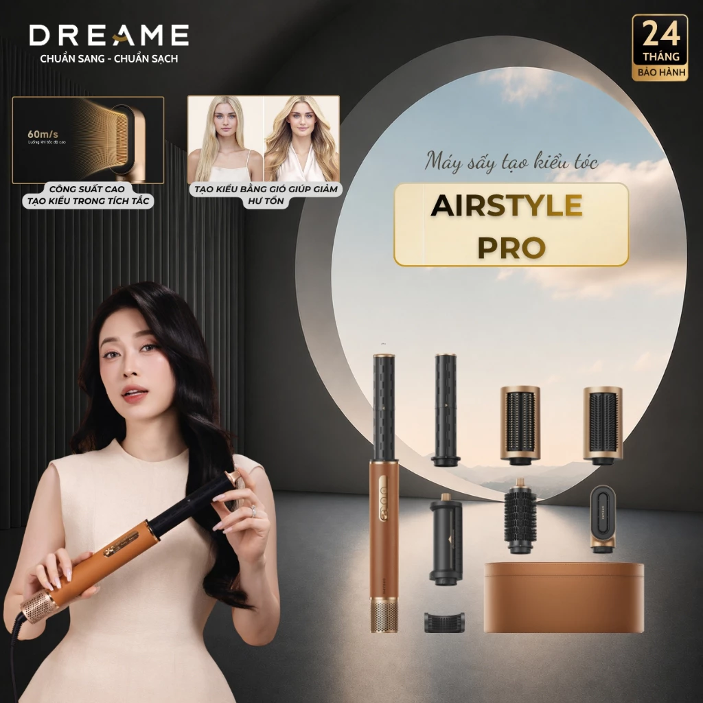 Máy Sấy Tóc Tạo Kiểu Dreame AirStyle Pro | Bản Quốc Tế | Tạo Kiểu Tóc Siêu Nhanh | Đầu Uốn Linh Hoạt | Bảo Hành 24 Tháng