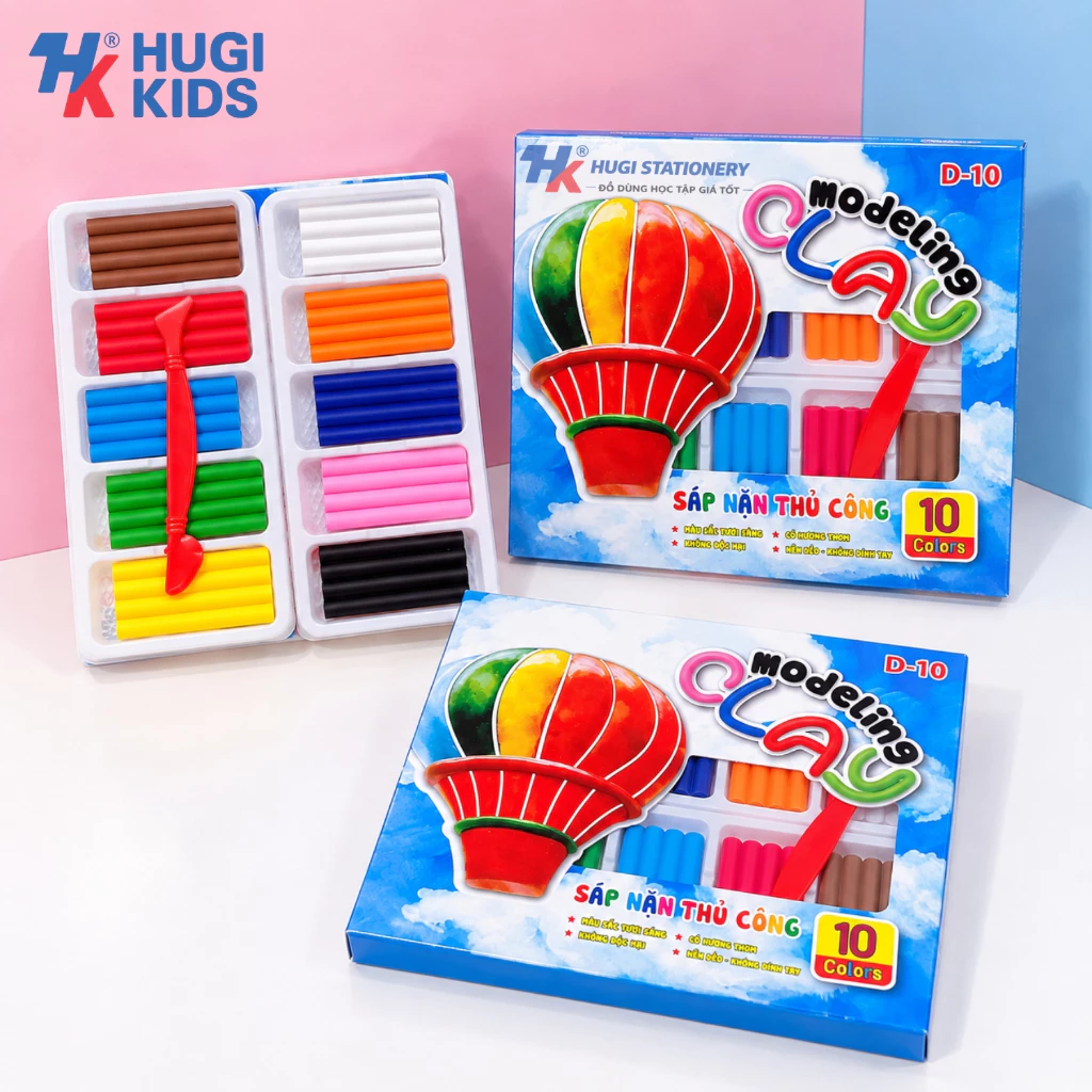 Hộp Đất Nặn WinQ – Bộ 5 Màu / 10 Màu, Mềm Dẻo, An Toàn, Phù Hợp Học Sinh