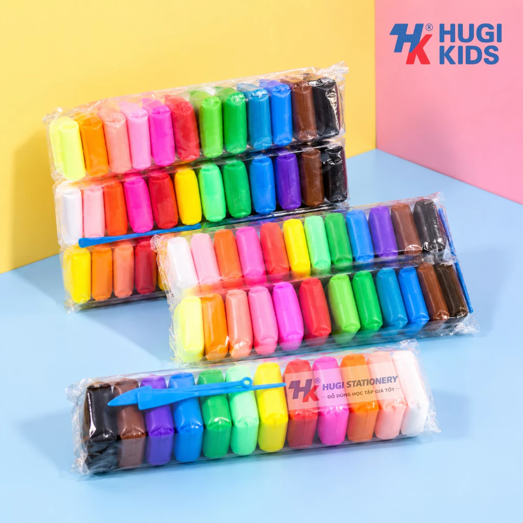 Đất Nặn Tự Khô 12/24/36 Màu – Mềm Dẻo, Dễ Tạo Hình, Không Dính Tay