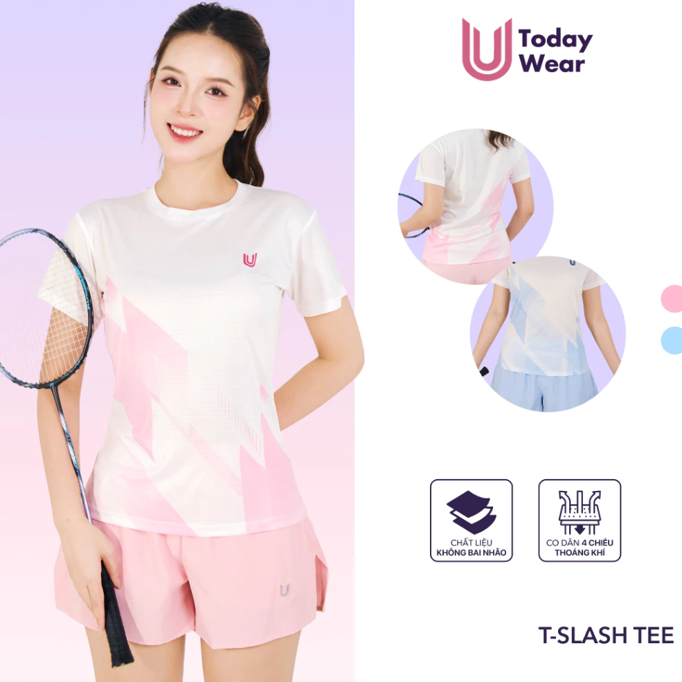[NEW ARRIVAL] Áo cầu lông nữ cổ tròn T-Slash siêu nhẹ thoảng khí Họa tiết cách điệu trẻ phù hợp với mọi dáng người