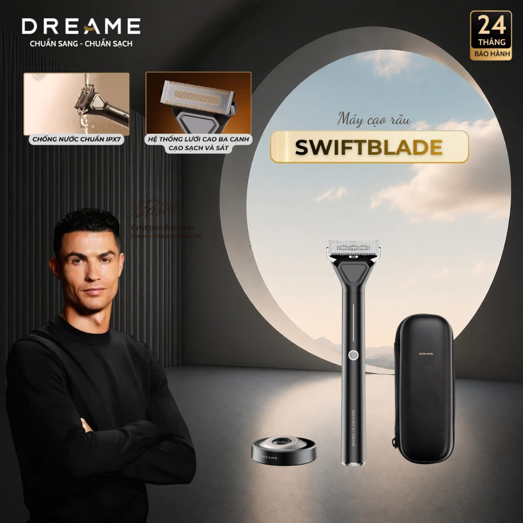 Máy Cạo Râu Dreame SwiftBlade | Cạo Đa Năng | 7.000 Vòng/Phút | Sạc Nhanh 5 Phút | Chống Nước IPX7 | Bảo Hành 24 Tháng