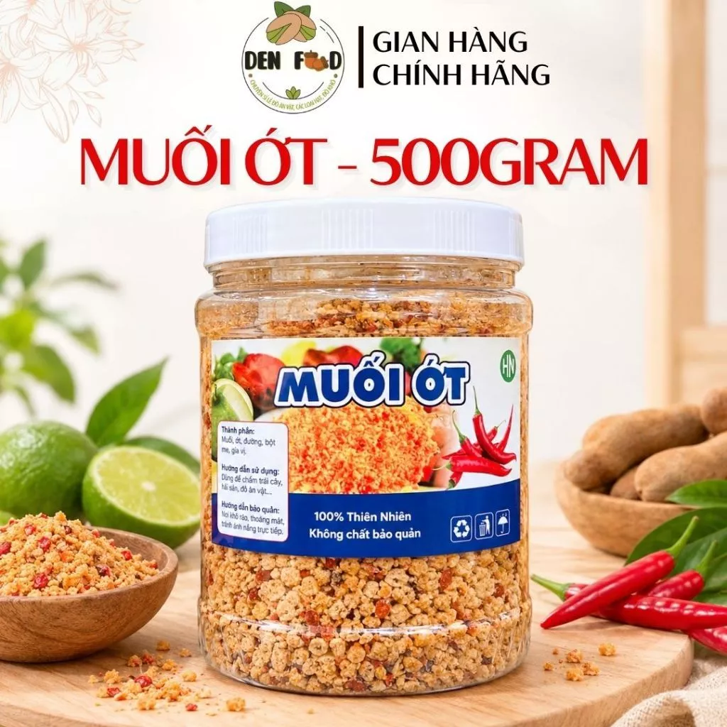 Muối Chay Tây Ninh - Muối ớt chay - Đặc sản Tây Ninh chất lượng - Ăn Vặt Denfood