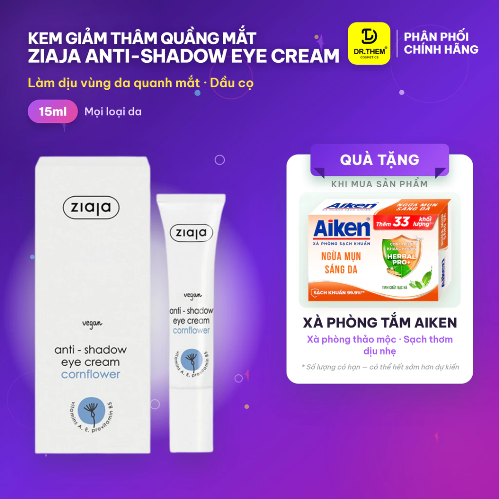 Kem Giảm Thâm Quầng Mắt Ziaja Anti-shadow Eye Cream 15ml - Dr Thêm