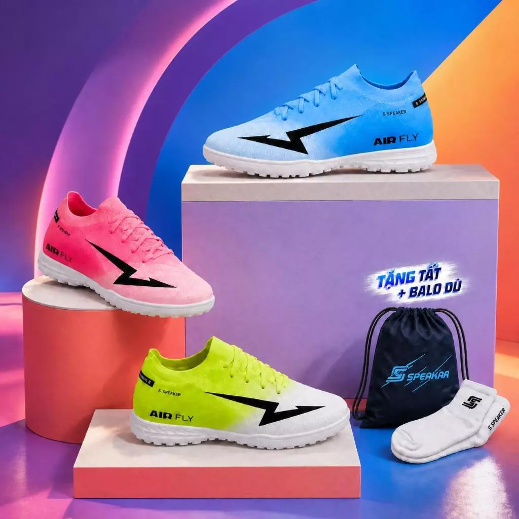 Giày Đá Bóng S Speakar AirFly Sợi Dệt
