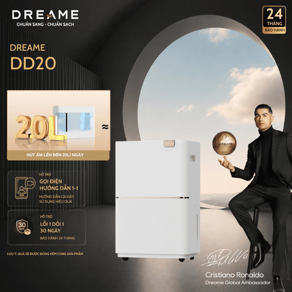 Máy Hút Ẩm Dreame DD20 | Bản Quốc Tế | Hút Ẩm Lên Đến 20L/Ngày | Công nghệ kháng khuẩn | Bảo Hành 24 Tháng