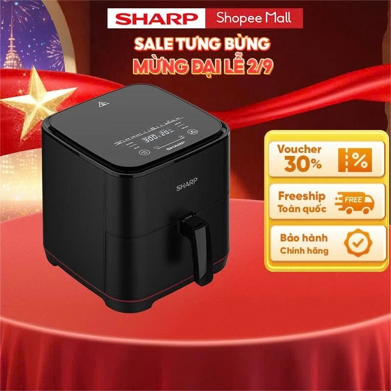Nồi Chiên Không Dầu Sharp KF-AF70EV-BK Chống Dính 7L [1650W] - Bảo hành chính hãng 12