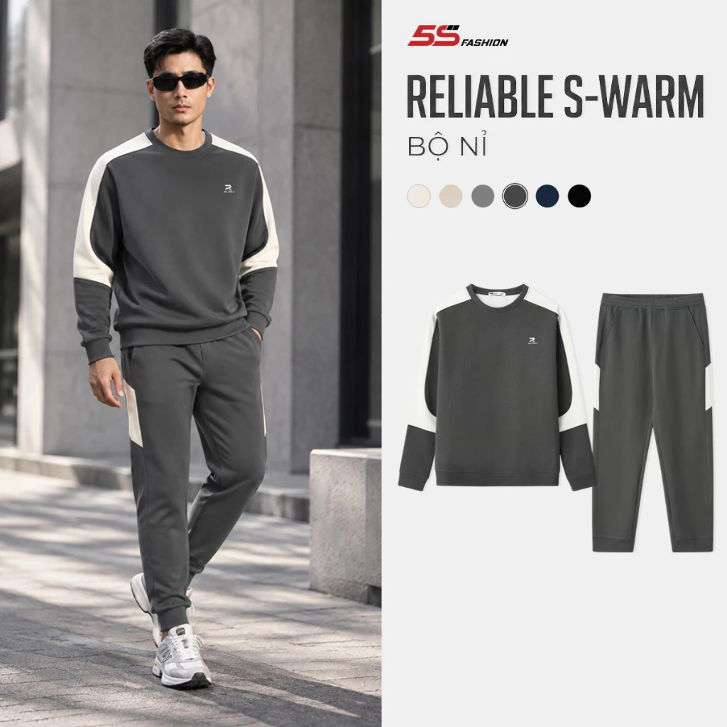 [GIÁ MỞ BÁN] Quần Áo Nỉ Nam Mùa Đông Can Phối RELIABLE S-WARM 5S FASHION Dày Dặn, Giữ Ấm, Thiết Kế Khỏe Khoắn MBNIR5005