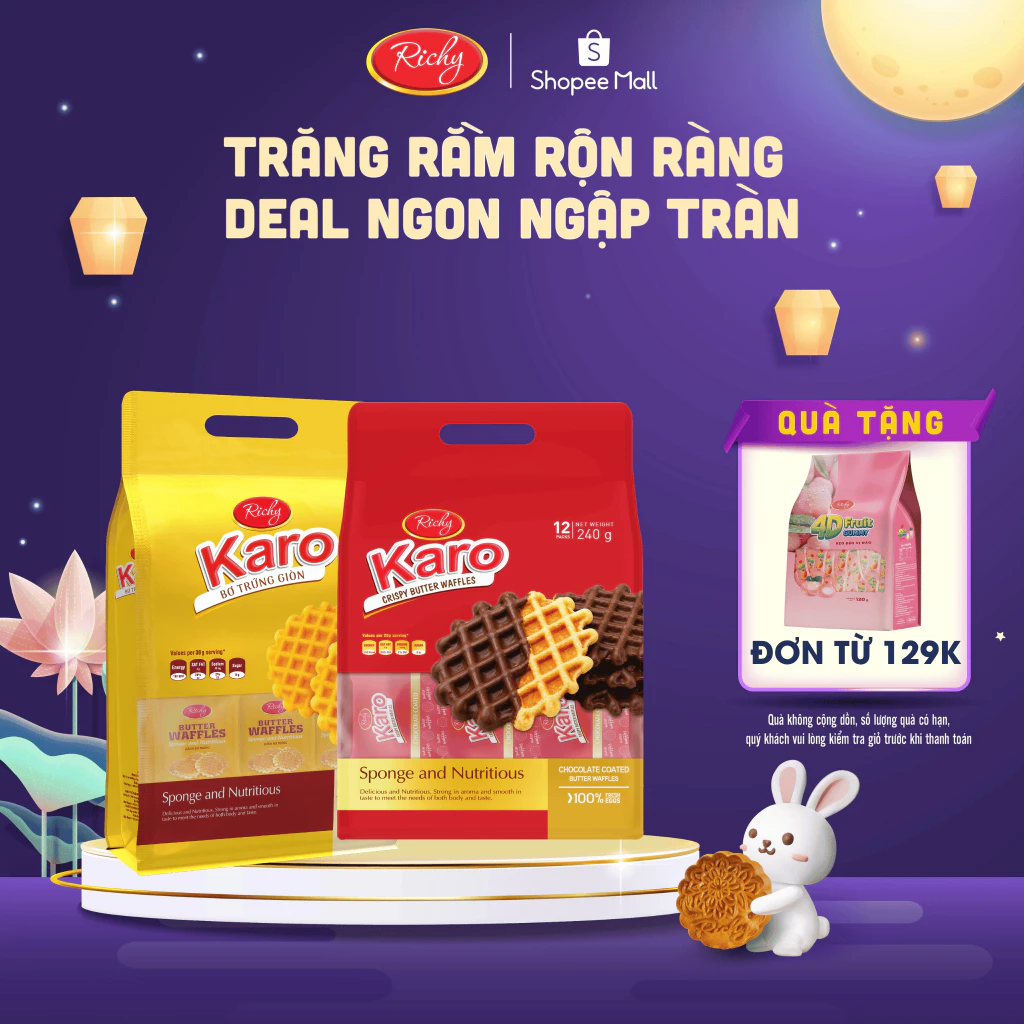 [TẶNG QUÀ ĐƠN TỪ 129K][BAO BÌ MỚI] Bánh Karo Richy bơ trứng giòn túi 150g back to school