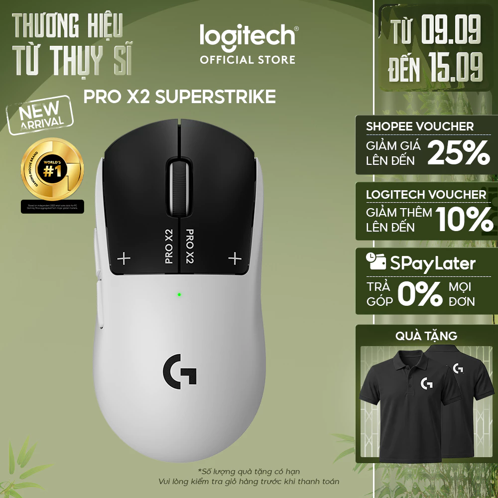 Chuột Gaming không dây Logitech G Pro X2 SUPERSTRIKE LIGHTSPEED - Siêu nhẹ 61g, hiệu suất nhanh, USB-C