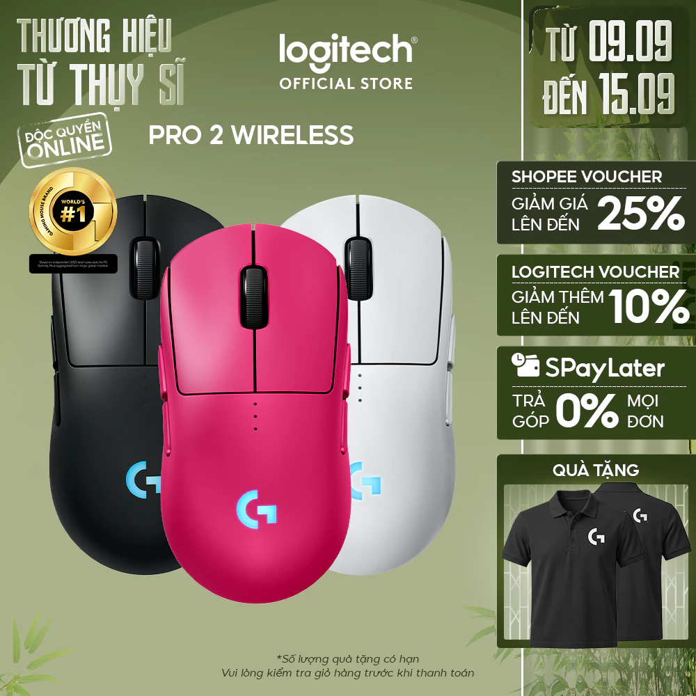 Chuột Gaming không dây Logitech G PRO 2 LIGHTSPEED, Switch LIGHTFORCE, Hero 2 32k DPI, USB-C