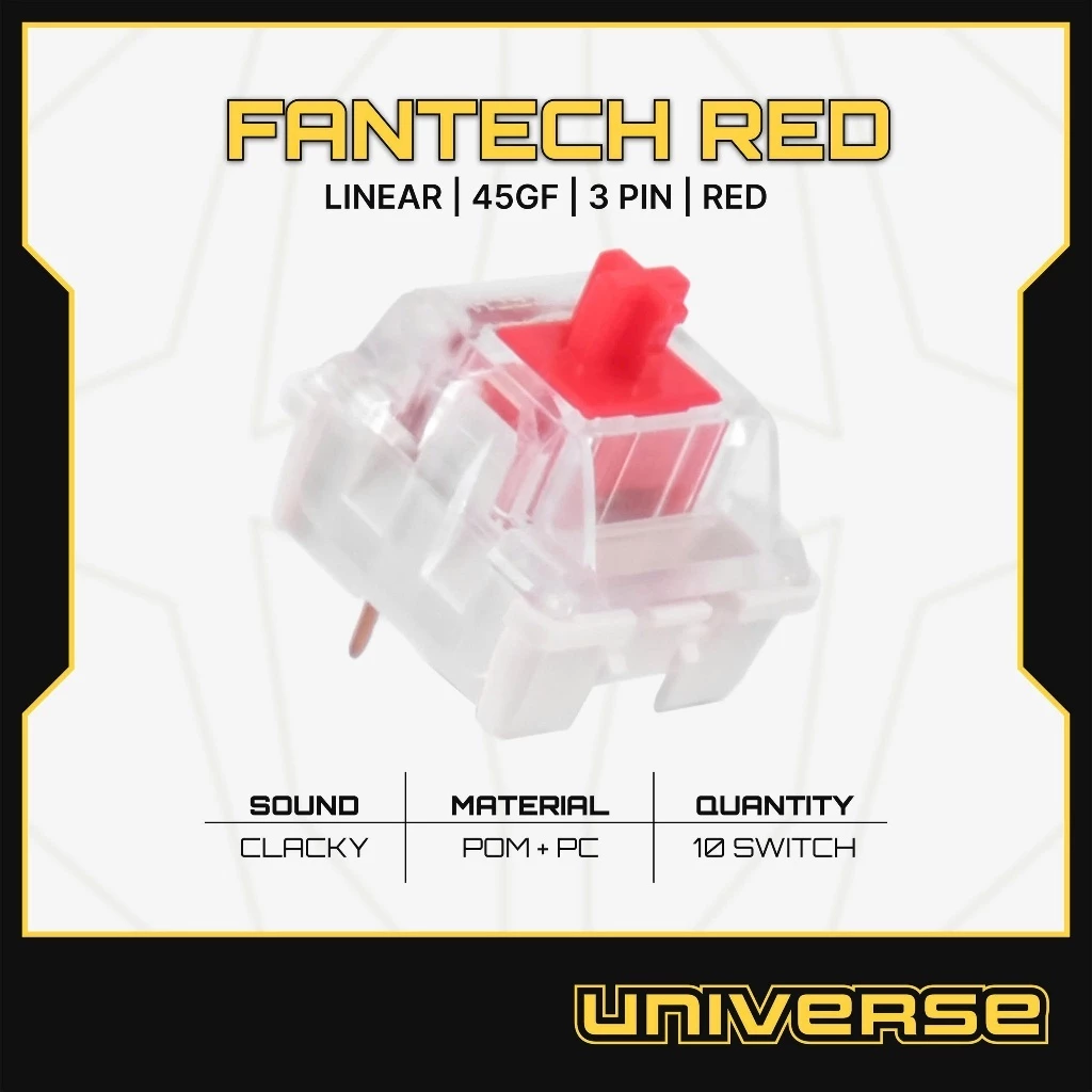 10 Switch Fantech Red Switch Linear 45g 3 Pin POM + PC Công Tắc Bàn Phím Cơ Bàn Phím Universe